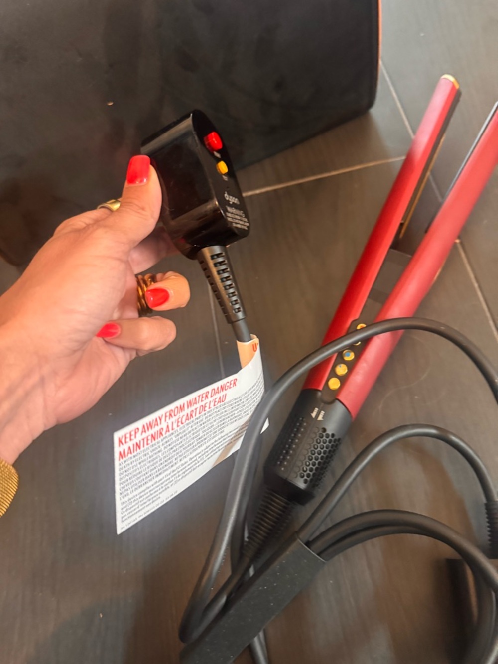 Dyson Red and Yellow Hair Styler with Black Cord - Picture 4 of 4